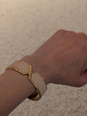Valextra Gold and Leather Bracelet